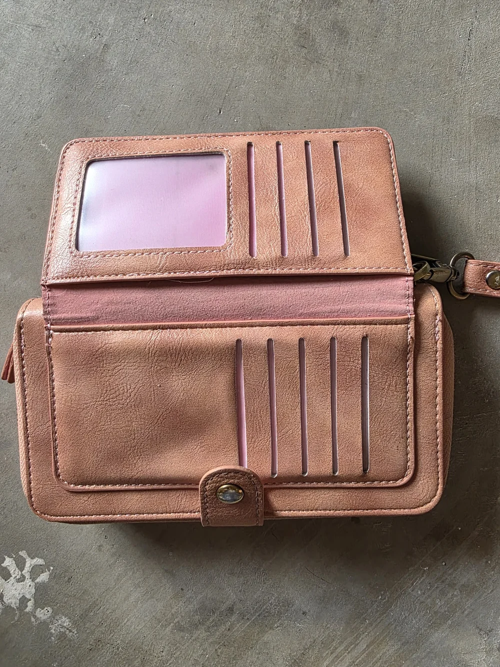 Peach Wristlet Wallet with Detachable Strap - POLA